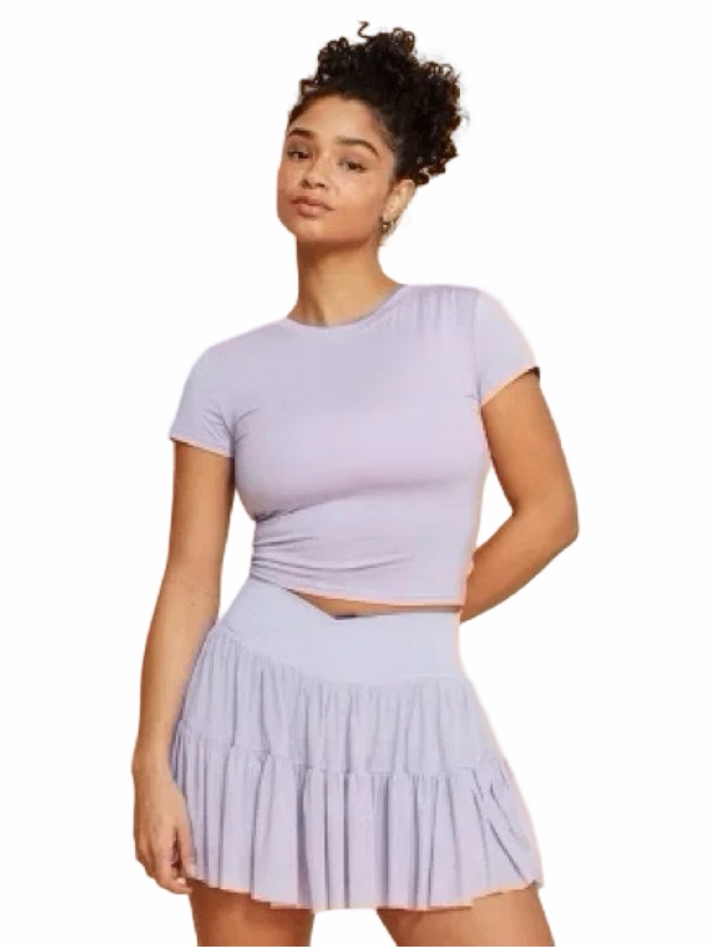 Blogilates Reversible Bow Back Short Sleeve Tee Lavender